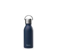 Qwetch Bouteille isotherme ACTIVE – double paroi en inox, poignée – 1 L Bleu marine