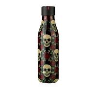 LES ARTISTES Paris A-8133 Bottle'Up, 500 ml, Gourde isotherme sans BPA, Réutilisable, Garde au chaud 12h et au froid 24h, Acier Inoxydable, Design Rose & Skull