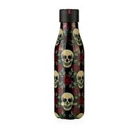 LES ARTISTES Paris A-8133 Bottle'Up, 500 ml, Gourde isotherme sans BPA, Réutilisable, Garde au chaud 12h et au froid 24h, Acier Inoxydable, Design Rose & Skull