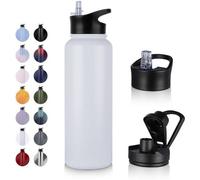 Bouteille isotherme RVS 1,2 L avec poignées, étanche, adaptée aux boissons acides, sans BPA, à double paroi et isolation sous vide, pour le sport, les voyages, le camping, l'école, le vélo et la salle