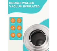 Bouteille isotherme SANTECO en acier inoxydable 1 l, 500 ml, bouteille isotherme anti-fuites avec gobelet pour les déplacements, bouteille isotherme pour café et thé destinée aux enfants et aux sporti