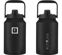 Bouteille isotherme, série Gallon, 2 couvercles, étanche, isolation sous vide, acier inoxydable, double paroi, thermos, récipient en métal, noir, 3,6 litres