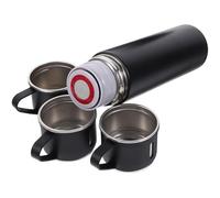 Bouteille Isotherme sous Vide en Acier Inoxydable, Coffret Présent Noir | Léger, Réutilisable et Facile à Transporter, pour Maison ou Course, Format Compact, Rangement Simple