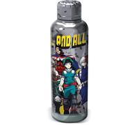 Stor MY HERO ACADEMIA - Bouteille transportable en acier inoxydable - Gourde réutilisable - Héros - DEKU - ALL MIGHT - gris - 515 ml