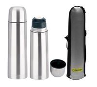 Bouteille isotherme Thermos avec gobelet et sac de transport pour boissons chaudes ou froides (1000 ml)