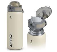 ZIPRO Gobelet Isotherme en Acier Inox 700ml Grande Gourde avec Poignée | Maintient 12h Chaud & 24h Froid Isolée sous Vide Mug de Voyage pour Camping et Sport - Beige