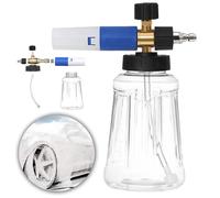 Bouteille moussante pour nettoyeur haute pression - 1 litre - Mousse dense - Large ouverture - Raccord rapide - Plastique - Idéale pour le lavage automobile