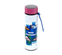 Puckator Bouteille d'eau isotherme Minecraft Axolotl – thermomètre chaud/froid, paille, sans BPA