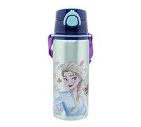 Stor S.L. Bouteille réutilisable pop-up aluminium 730 ml avec bandoulière Frozen Snowy Tale