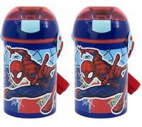 BOUTEILLE RÉUTILISABLE ROBOT POP UP AVEC CANNUCE, CORRA Y CIERRE DE 450 ML | SPIDERMAN MOB RULES (Lot de 2)