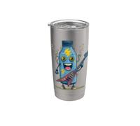 Bouteille Rock'n Roll avec costume de guitare cool Gobelet isotherme en acier inoxydable double paroi