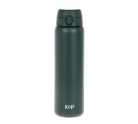 ION8 Gourde Inox Léger 1 Litre, Non Isolé, Anti-Fuite, Facile à Ouvrir, Verrouillage Sécurisé, Lavable au Lave-Vaisselle, Poignée de Transport, Acier Inoxydable, 1200ml, Vert Foncé