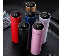 Bouteille Thermos intelligente à température de 500ML, tasse d'eau de sport, tasse isolée pour voiture, garde le froid et la chaleur, flacons sous vide White