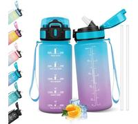 Bouteille Unyqoos® de 500 ml – Fabriquée en plastique de qualité alimentaire, étanche avec paille, sans BPA, utilisable de -10°C à 80°C, ouverture à bouton unique, couvercle rabattable avec système de