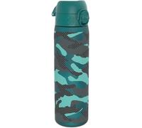 Bouteille Unyqoos® – étanche avec couvercle rabattable et système de sécurité, plastique neutre en CO2 et sans BPA, motif camouflage, ouverture à une main, lavable au lave-vaisselle