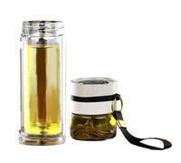 Bouteilles à thé avec infuseur - Bouteille portable en verre de 450 ml, filtre en maille d'acier inoxydable, couvercle en ABS, tasse de voyage anti-fuite | Bouteille à fruits réutilisable pour thé