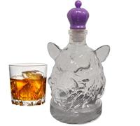 Bouteilles De Vin - Statue D'art En Verre De Sanglier, Carafe À Whisky Décorative | Décor D'armoire Sécurisé, Distributeur D'alcool Pour Étagères De Bourbon Brandy Tequila, Accessoires De Salon Et De