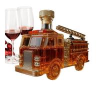 Bouteilles de whisky - Bouteille de bar de 300 ml en forme de camion de pompiers - Carafe à décanter pour cocktail - Convient pour l'armoire de bar à la maison, les cocktails, les vacances et le
