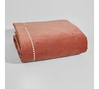 Boutis en velours de coton terracotta et broderies écrues, 100x200 cm 100x200cm Multicolore