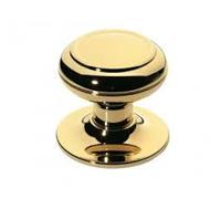 Bouton 47 BOUVET fixe sur rosace pleine - Laiton poli - 11650