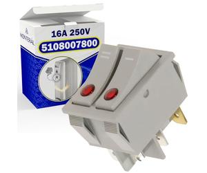 Bouton Alimentation du Radiateur Bain D'huile SR-55 16А 250V avec le Code Original 5108007800 pour Delonghi - MONTERAL