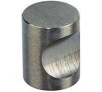 Bouton cylindrique à encoche - Décor : Inox brossé - Hauteur : 20 mm - Diamètre : 15 mm - FOSUN