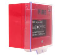 Bouton D’Alarme Incendie Manuel à Bris de Glace avec Clé, Rouge | Montage Mural, Couvercle Transparent et Indicateur Rouge, pour Écoles et Couloirs, en Plastique
