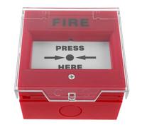 Bouton D’Alarme Incendie Manuel Rouge pour Sortie de Secours électrique | Plastique Mural Double Voyant et Capot Protecteur, Adapté aux Espaces Publics, Couloirs et Systèmes Électriques