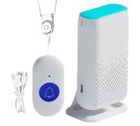 Bouton d'appel des soignants - Bell d'aide portable, télécommande imperméable | Système d'alerte médicale rechargeable, service de soins infirmiers à domicile à volume réglable à fort volume, émetteur