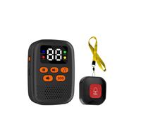 Bouton D'Appel Sans Fil pour Soignant, Moniteur D'Urgence SOS avec Vibration, Téléavertisseur Personnel pour Soins Aux Personnes Âgées, Noir