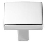 Bouton d'armoire carré – poignée chromée (31 mm), lot de 10 pour les portes d'armoires de cuisine, les armoires de chambre, les tiroirs et les ferrures d'armoires de salle de bains.
