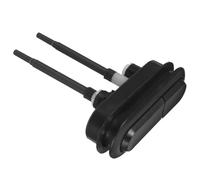 Bouton de Chasse D’eau pour Toilettes à Double Commande Noir | Plastique et Acier Inoxydable, Filetage 10,5x3,5cm, Tige 12cm, pour Réservoir
