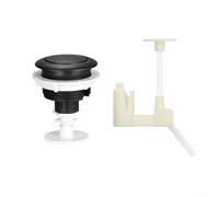 Bouton de chasse d'eau 55 mm avec support en ABS pour réparation de réservoir de salle de bain (noir + support)