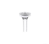 Bouton de chasse d'eau double compatible avec ouvertures de 38 mm, 48 mm, 58 mm, comprend un anneau adaptateur pour une installation facile et une conservation de l'eau (argenté)