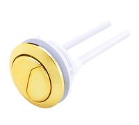 Bouton de chasse d'eau double doré 48 mm Tête ronde Économie d'eau Fonctionnement fluide Plastique fiable Installation facile Compatible avec les systèmes de réservoir de toilette de salle de bain