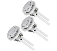 Bouton de Chasse D'eau Double Poussoir Rond 38mm Abs Argenté 3 Pièces