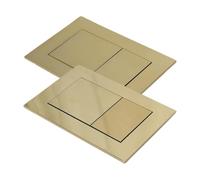 Bouton de chasse d'eau pour toilettes - En plastique - 220 x 150 x 5 mm - Technologie Dual Flush - Pour plaque de chasse d'eau TECE - Or clair - Or brossé