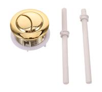 Bouton de Chasse D'eau Rond Doré 38mm, Commande Double pour Réservoir | Plastique Finition Métallique, Installation Facile, Contrôle Indépendant, Économie D'eau, Salle de Bain Familiale