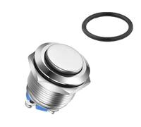 Bouton De Démarrage Rond, 16mm IP67 Commutateurs Boutons Poussoirs Momentanés en Métal, SPST Voiture Commutateur Coque en Alliage d'Aluminium Étanche 3A/12V 24V 36 DC Bouton Étanche