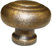 Bouton de meuble en laiton, style rustique, diamètre 62 mm, platine de 30 mm, couleur bleu