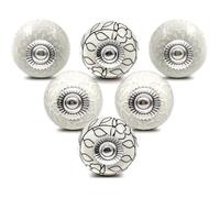 Bouton de Meuble Porcelaine Poignee Commode Ceramique Boutons de Porte Vintage pour Placard Tiroir (6 Pièces)
