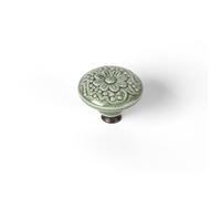 Bouton de meuble Rond porcelaine brillant vert H.27 x l.44 x P.44 mm