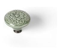 Bouton de meuble Rond porcelaine brillant vert H.27 x l.44 x P.44 mm G