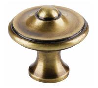 Bouton de meuble rustique en acier - vieux laiton - diamètre 30 mm DUBOIS