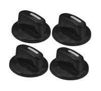 Bouton de Minuterie ABS Noir 6mm à Axe, Lot de 4 pour Four | Demi-arbre, Réglage Précis du Temps, Prise en Main Confortable, Installation Simple, Compatibilité Large