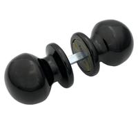 Bouton de Porte Ø50 mm - couple complet - en Aluminium NOIR RAL 9005 lot de 6