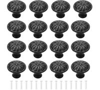 Bouton de Porte Noir 16Pcs Poignee de Meuble Cuisine Boutons de Tiroir Boutons de Placard Vintage Ronds Poignées Bouton d QIEDOVIEY