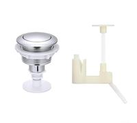 Bouton de réservoir de toilettes à fonction unique avec support de montage encastré pour une installation sûre dans les réservoirs en céramique (chromé)