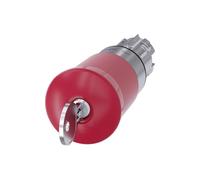 Bouton de sécurité 22mm avec serrure Siemens SSG10 métal 3SU1050-1HR20-0AA0
