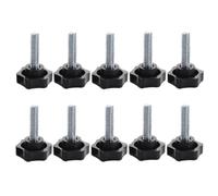 Bouton de serrage 10 pièces M4 * 8-35 M5 * 8-50 M6 * 8-40 boutons étoiles | Goujon fileté à 6 étoiles en acier au carbone galvanisé, poignées de serrage, vis à oreilles(M5*35)